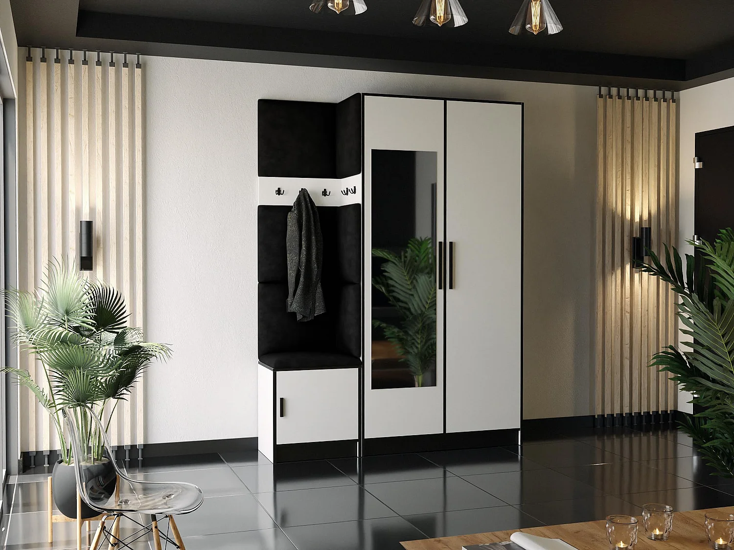 Garderoba ROJ 13 Biały + Czarny 4896241 - obrazek 1