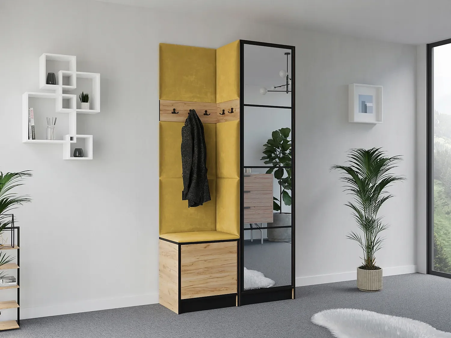 Garderoba EDEN 11 Dąb Craft Złoty + Żółty 4896243 - obrazek 1