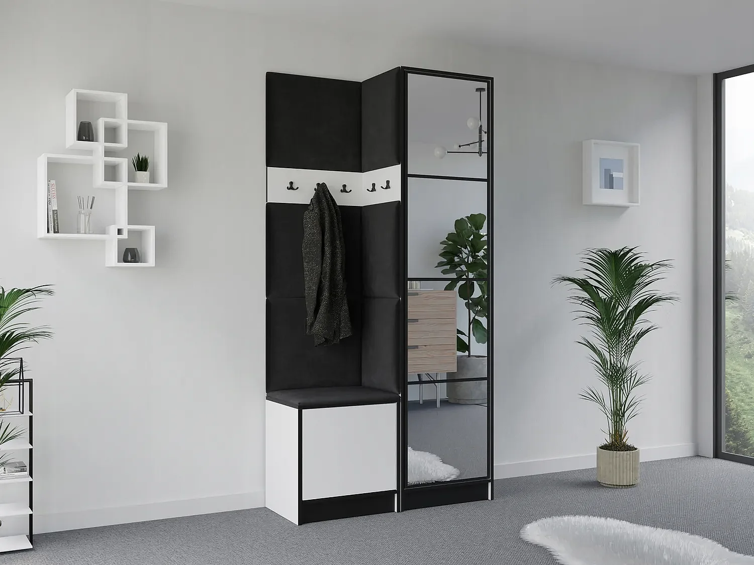 Garderoba EDEN 11 Biały + Czarny 4896248