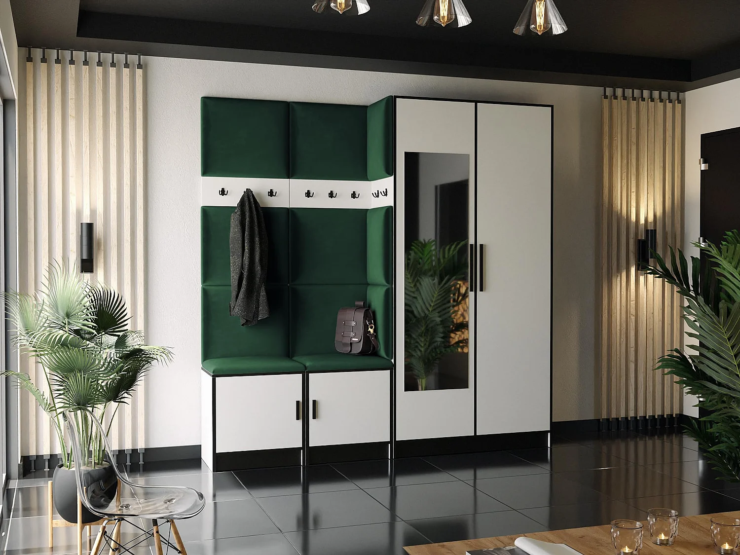 Garderoba ROJ 21 Biały + Zielony 4896256 - obrazek 1