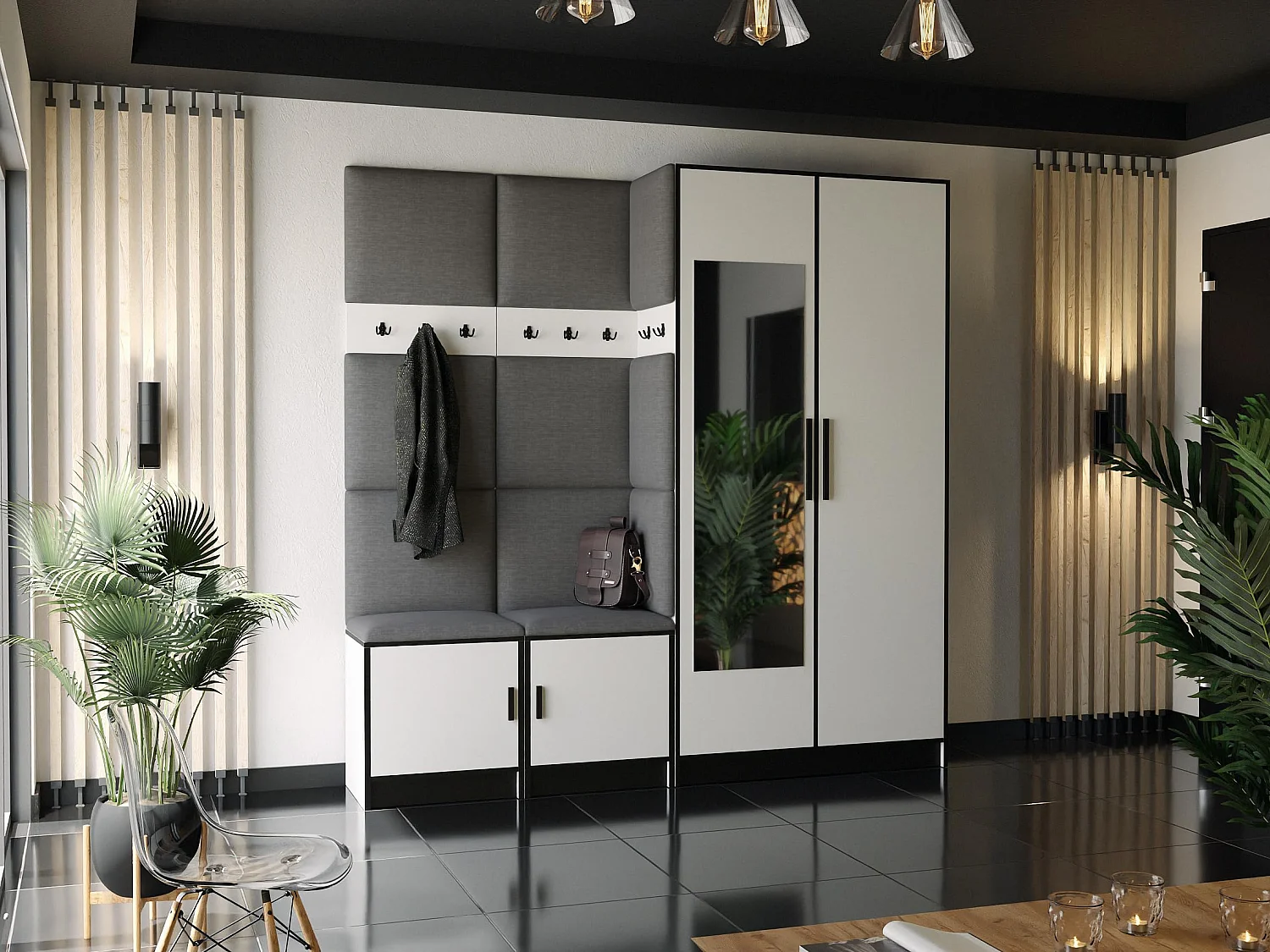 Garderoba ROJ 21 Biały + Szary 4896263 - obrazek 1