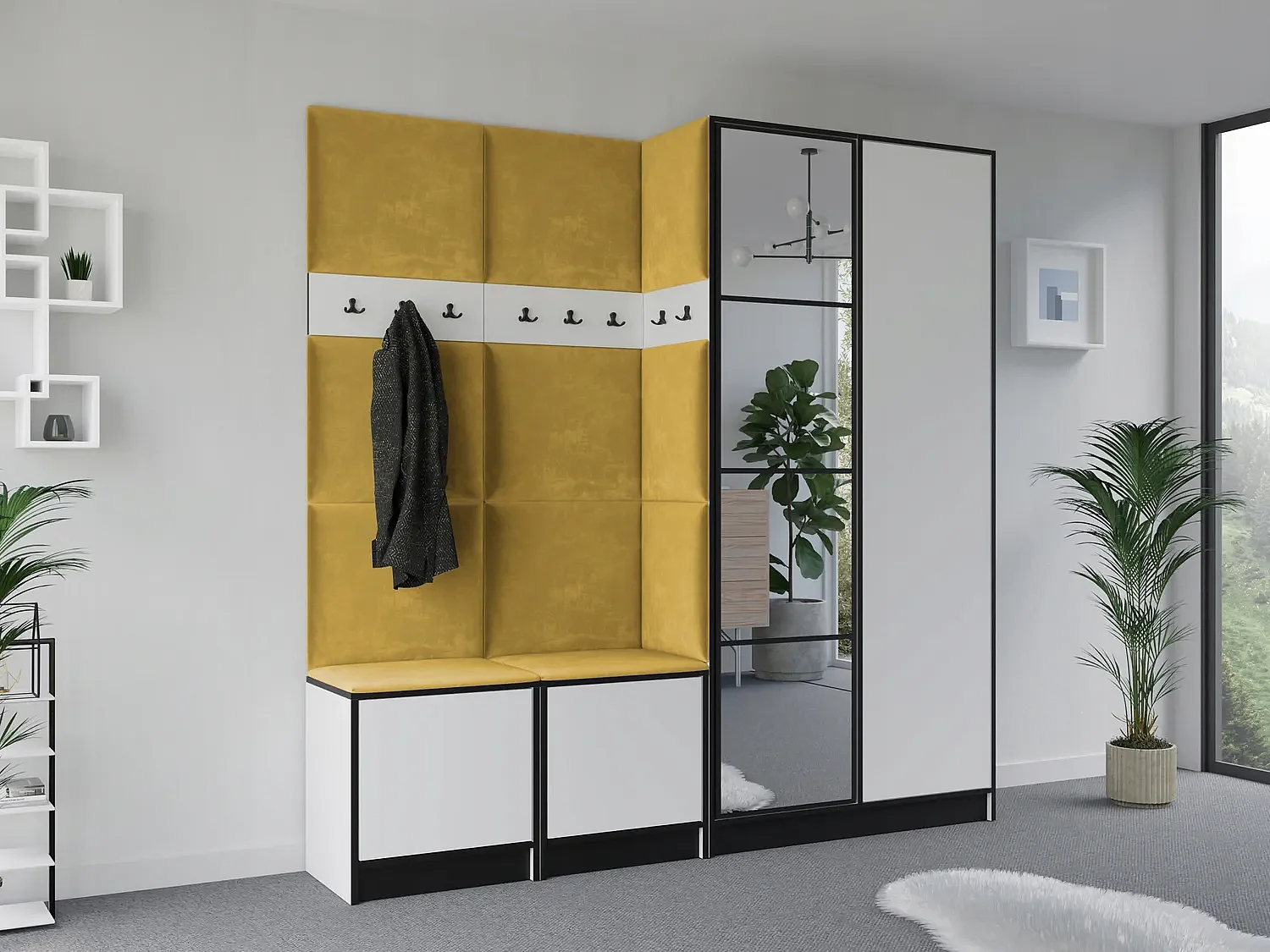 Garderoba EDEN 21 Biały + Żółty 4896261 - obrazek 1
