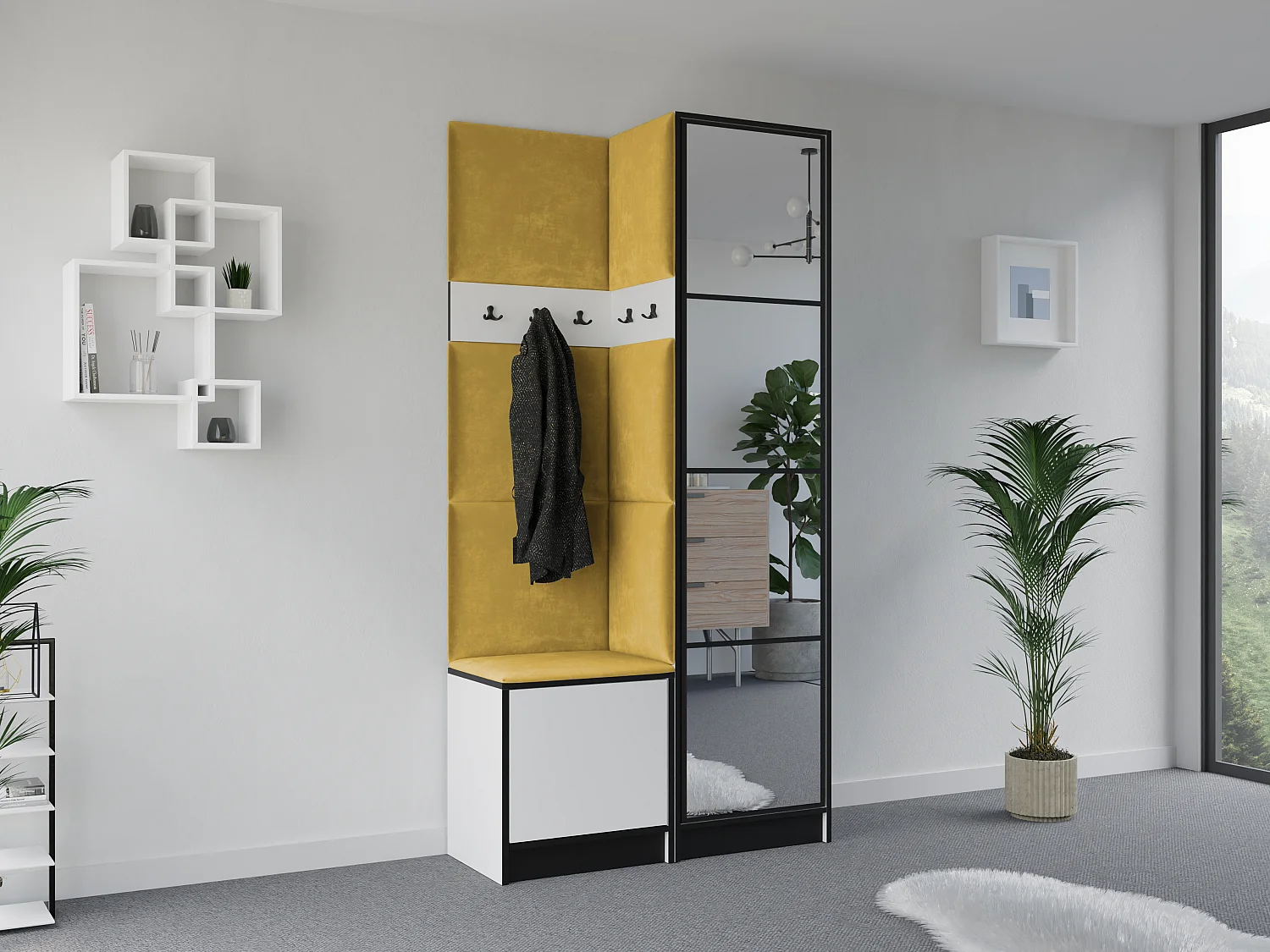 Garderoba EDEN 11 Biały + Żółty 4896255