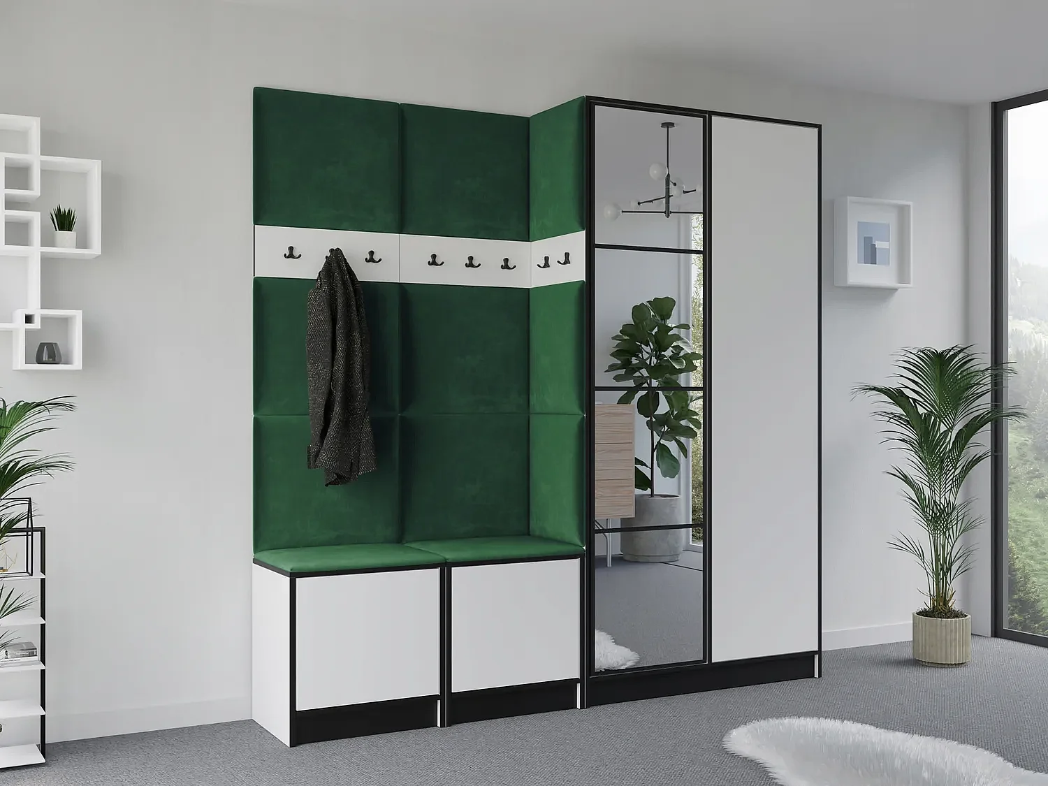 Garderoba EDEN 21 Biały + Zielony 4896260 - obrazek 1