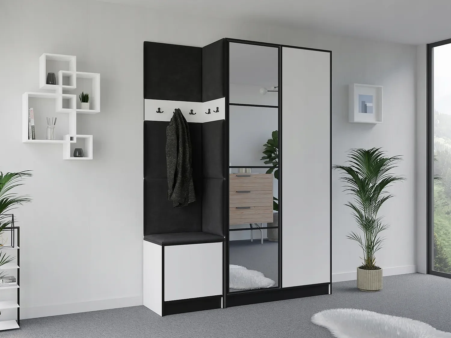 Garderoba EDEN 13 Biały + Czarny 4896265 - obrazek 1