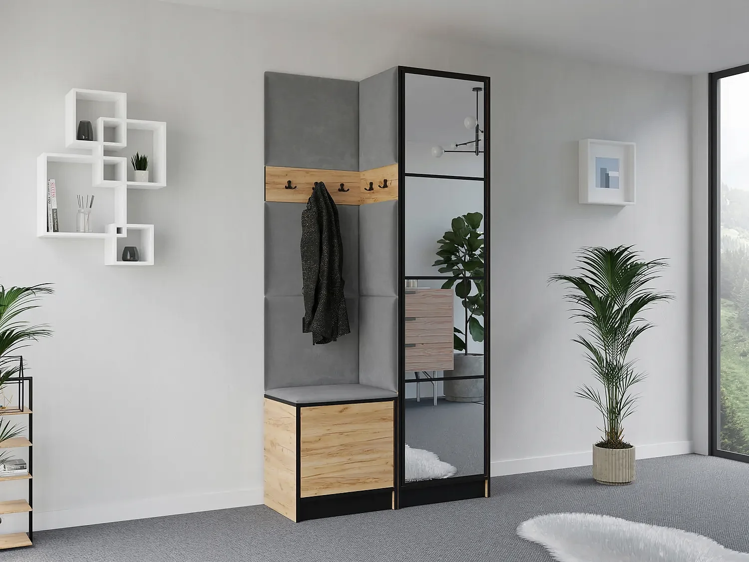 Garderoba EDEN 11 Dąb Craft Złoty + Szary 4896267 - obrazek 1