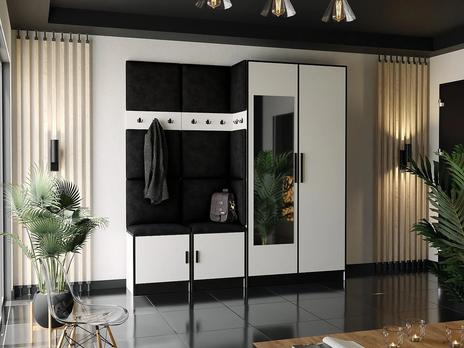 Garderoba ROJ 21 Biały + Czarny 4896269 - obrazek 1