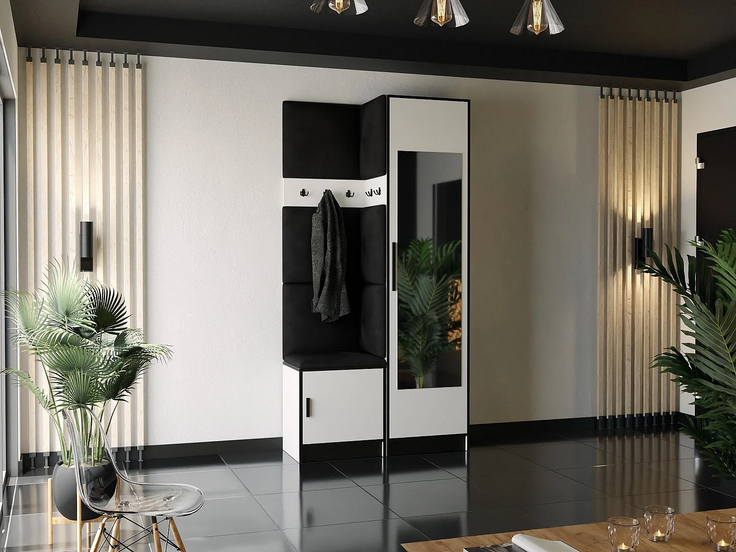 Garderoba ROJ 11 Biały + Czarny 4896275 - obrazek 1