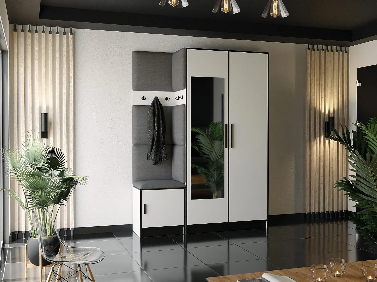 Garderoba ROJ 13 Biały + Szary 4896276 - obrazek 1