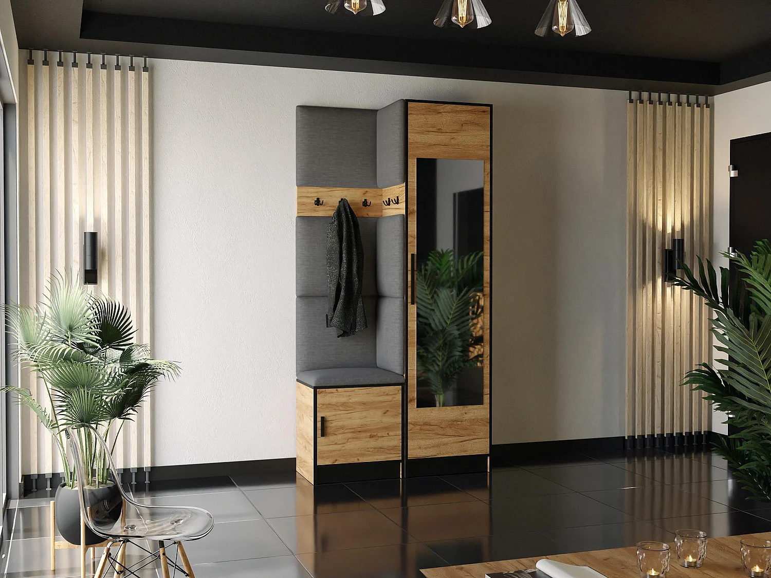 Garderoba ROJ 11 Dąb Craft Złoty + Szary 4896280 - obrazek 1