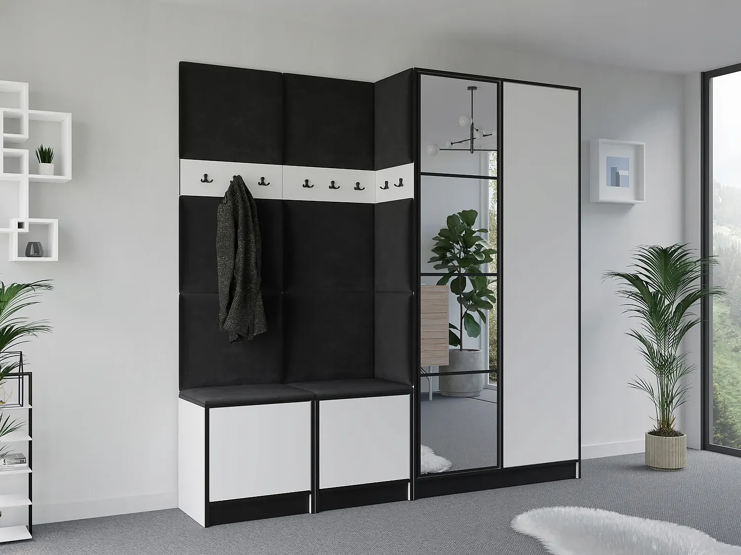 Garderoba EDEN 21 Biały + Czarny 4896283 - obrazek 1