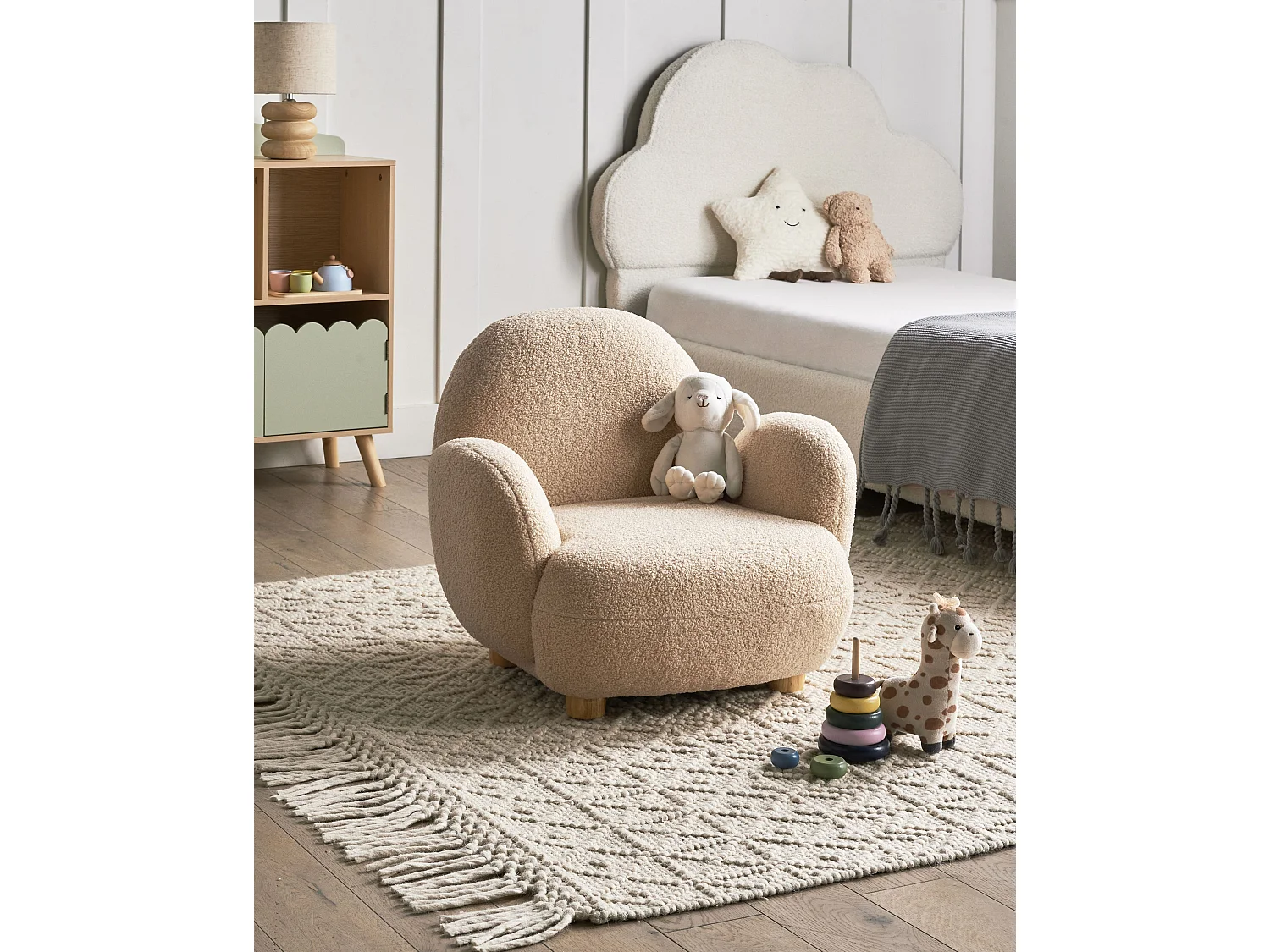 Fotel dziecięcy boucle beżowy HEM 4336020 - obrazek 1