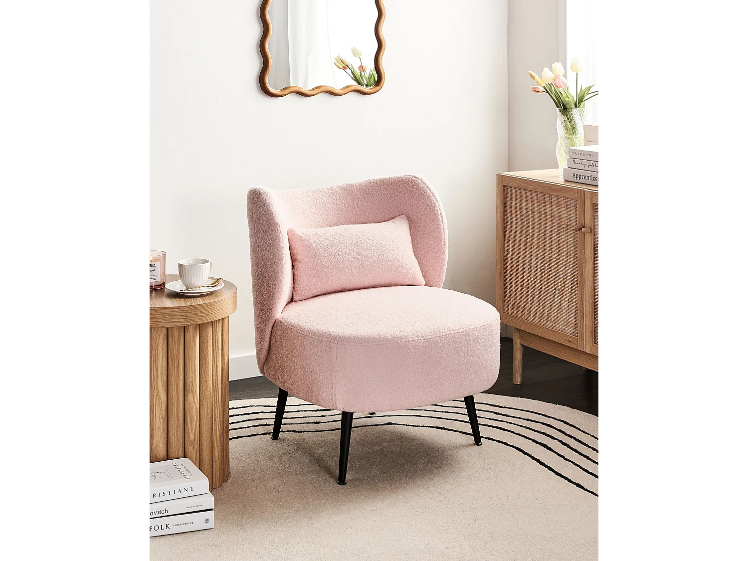 Fotel OTSBY II Boucle Pastelowy róż 4172406 - obrazek 1