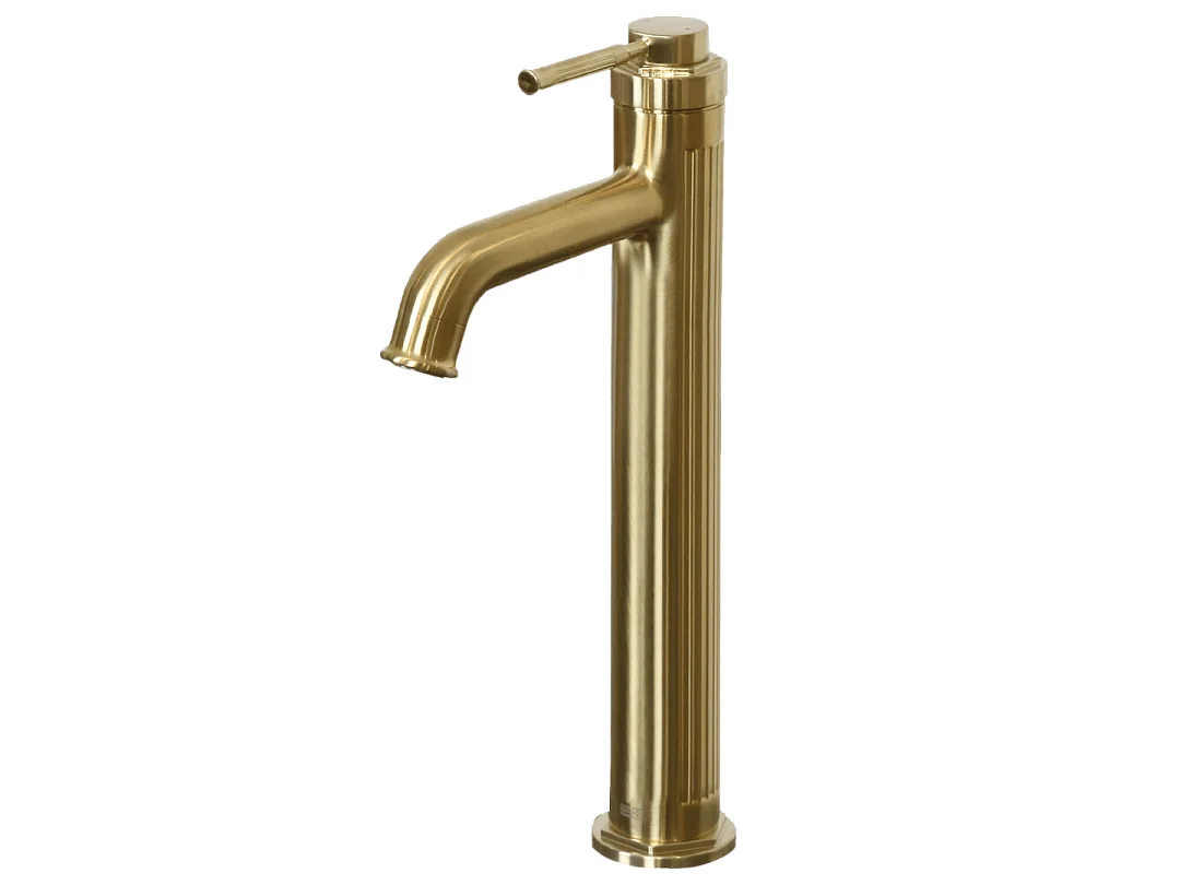 Art Deco bateria umywalkowa wysoka szczotkowanego złota – Essebagno 3896022