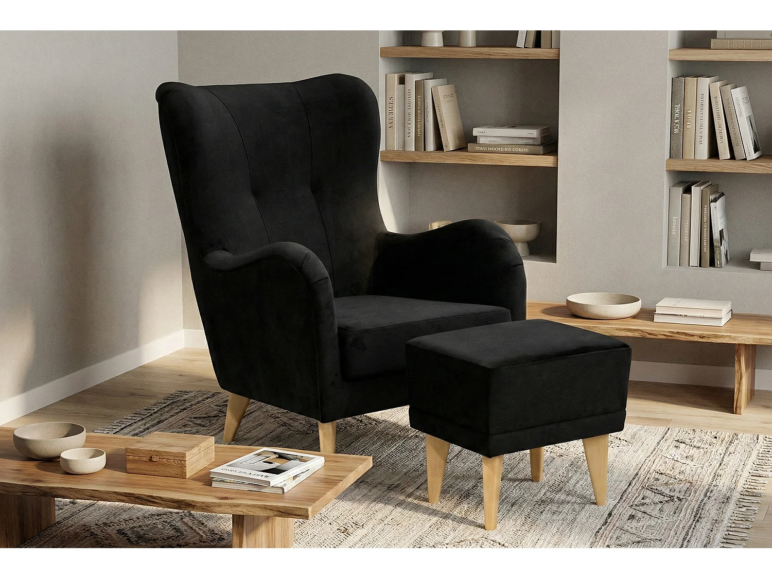 Fotel Roland z podnóżkiem-ergonomiczny, komfortowy i ponadczasowy design 4895652 - obrazek 1