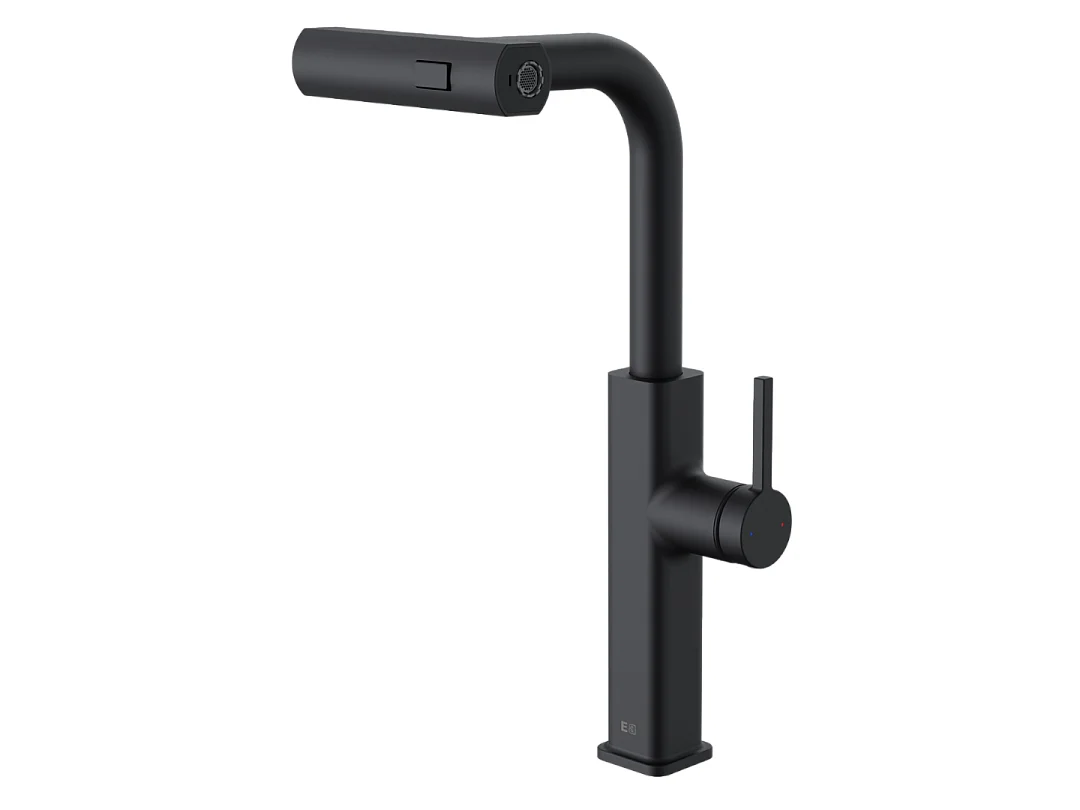 Esseswitch bateria zlewozmywakowa z wyciąganą wylewką matowa czerń - Essebagno 4898140 - obrazek 1