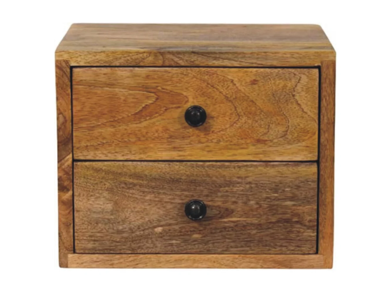 Artisan Furniture Szafka nocna Solis z 2 szufladami, wykończenie naturalny dąb, brązowy. 4899565 - obrazek 1