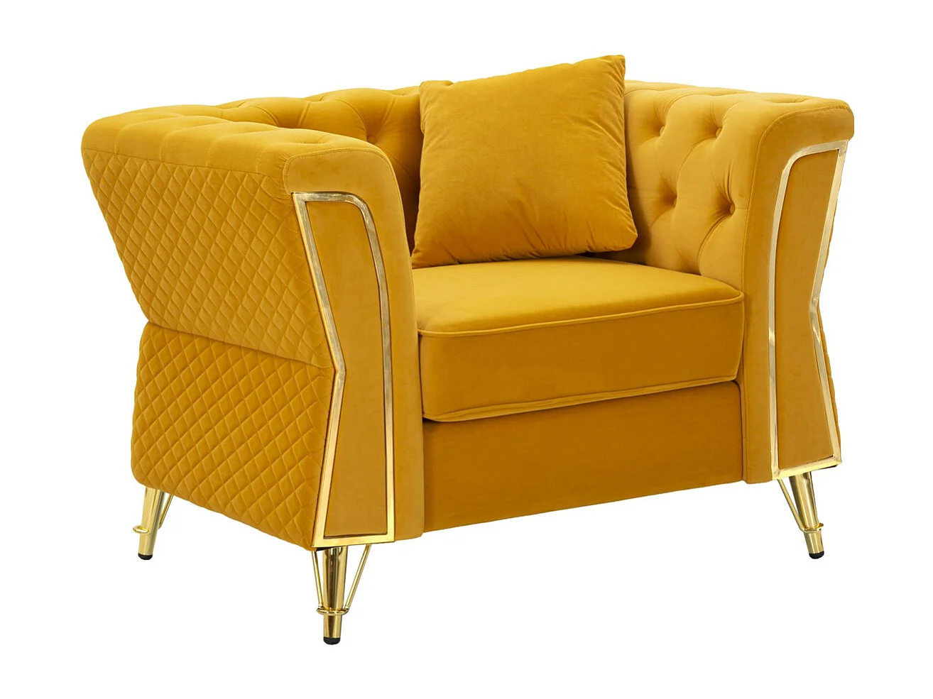 Fotel VKH320, Żółty, 104x83x76 cm, Kendra Home 4904040 - obrazek 1