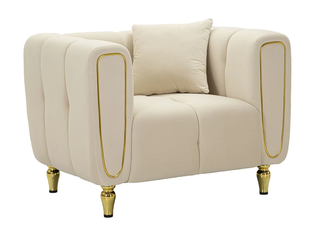 Fotel VKH322, Beżowy, 81x97x71 cm, Kendra Home 4904058 - obrazek 1