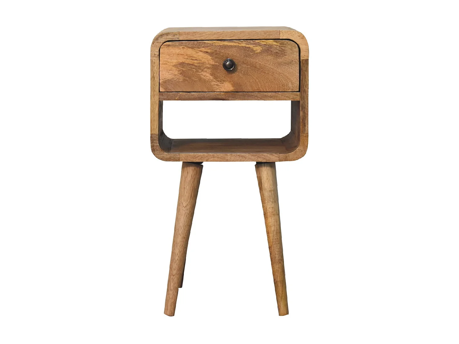Artisan Furniture Solid Wood Mini stolik nocny z drewna dębowego, wygięty u dołu. 3479999 - obrazek 1