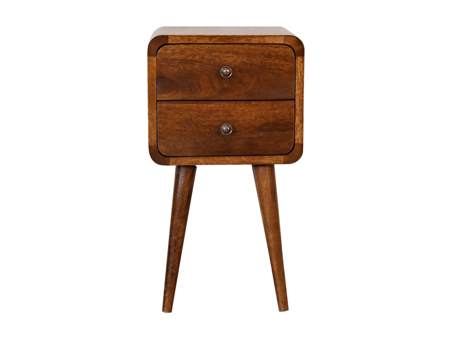 Szafka nocna Mini z drewna kasztanowego Artisan Furniture, 2 szuflady, brązowa 3479966 - obrazek 1