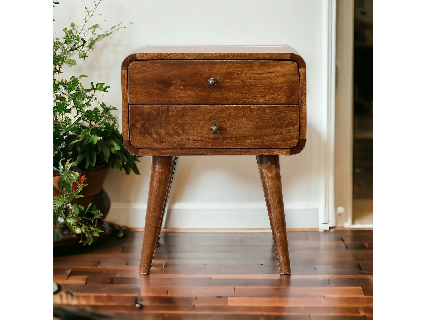 Szafka nocna Artisan Furniture w kolorze kasztanowym, 2 szuflady, brązowa 3479981 - obrazek 1