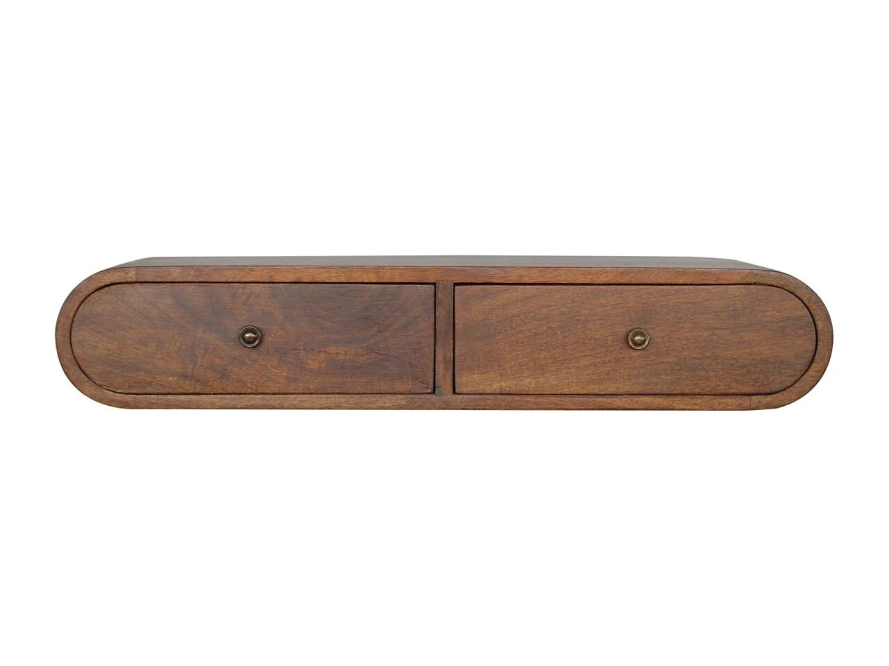 Półka wisząca London z drewna kasztanowego Artisan Furniture, 2 szuflady, kolor karmelowy 3480158 - obrazek 1