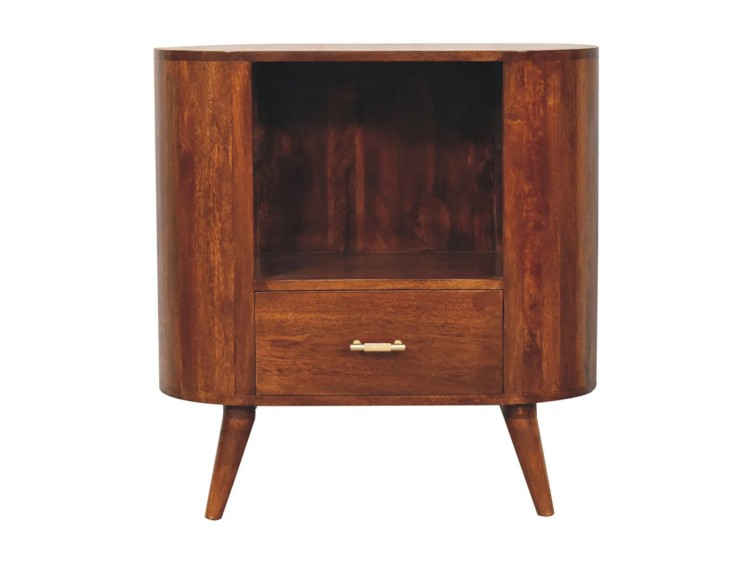 Artisan Furniture Lite drewno Kasztanowa Szafka Cortez z Uchwytem T-Bar i Otwartą Półką 4794654