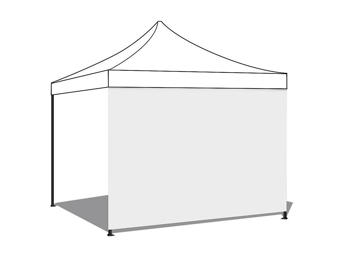 Wodoodporna biała osłona boczna 6x2m do altany składanej 3x6m 3692783