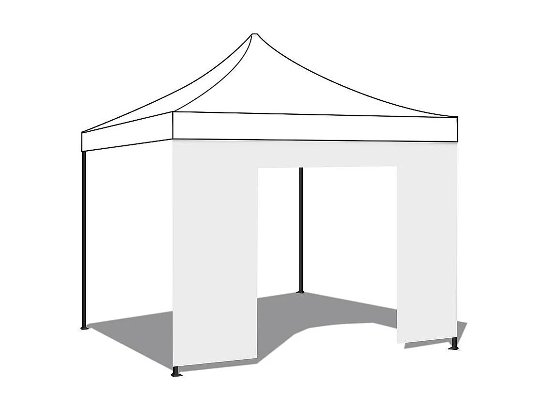Wodoodporny biały panel boczny 6x2m z drzwiami rolowanymi do altany składanej 3x6m 3692784
