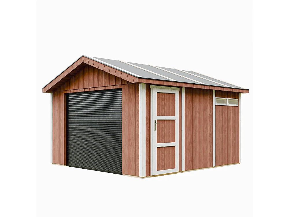 Garaż premium quality - 13 m² - Dł. 378x412 cm - M990B-REDWOOD RED 4920894 - obrazek 1