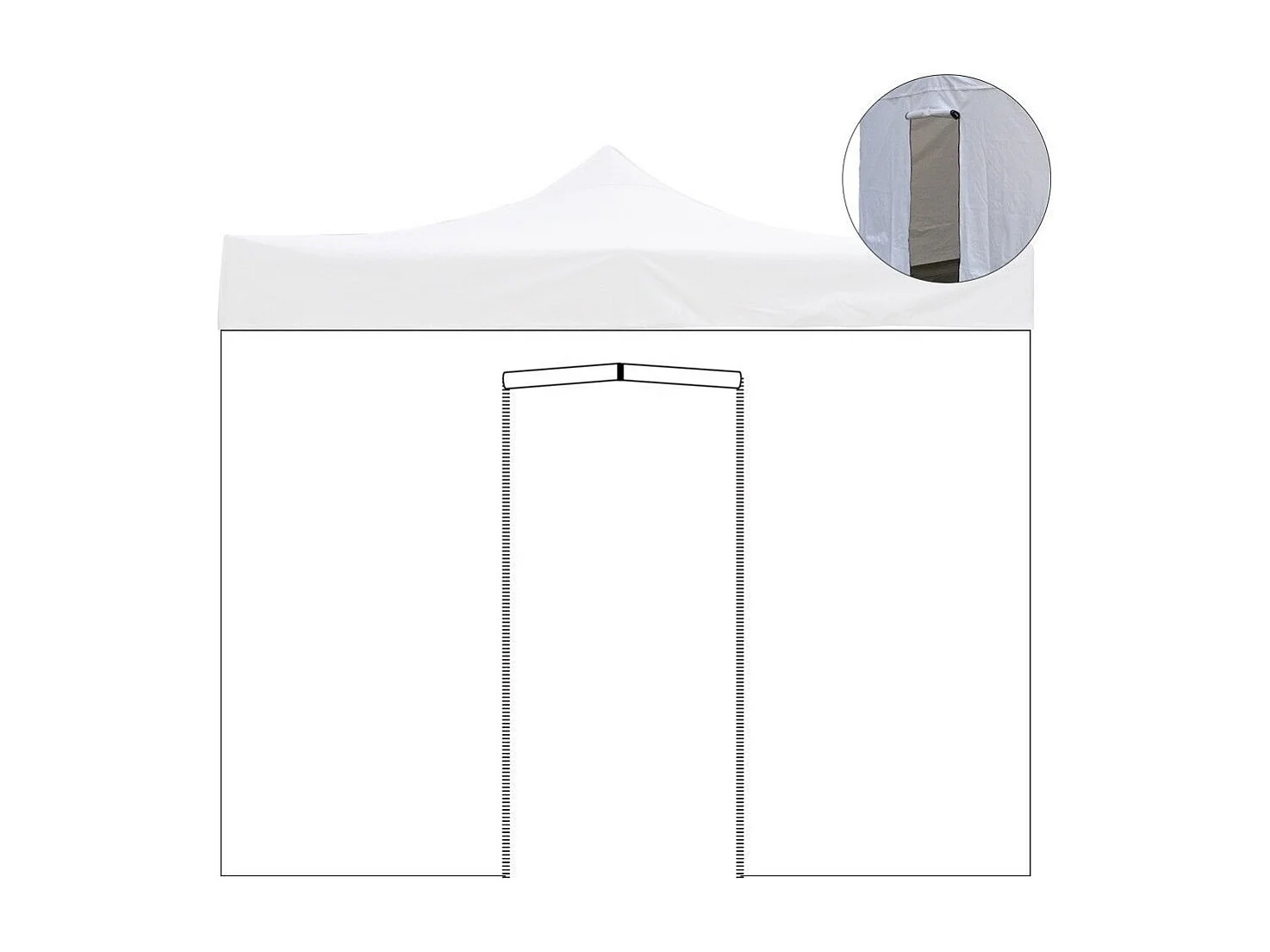 4,5x2m wodoodporny biały panel boczny z drzwiami rolowanymi do altany składanej 4902733 - obrazek 1