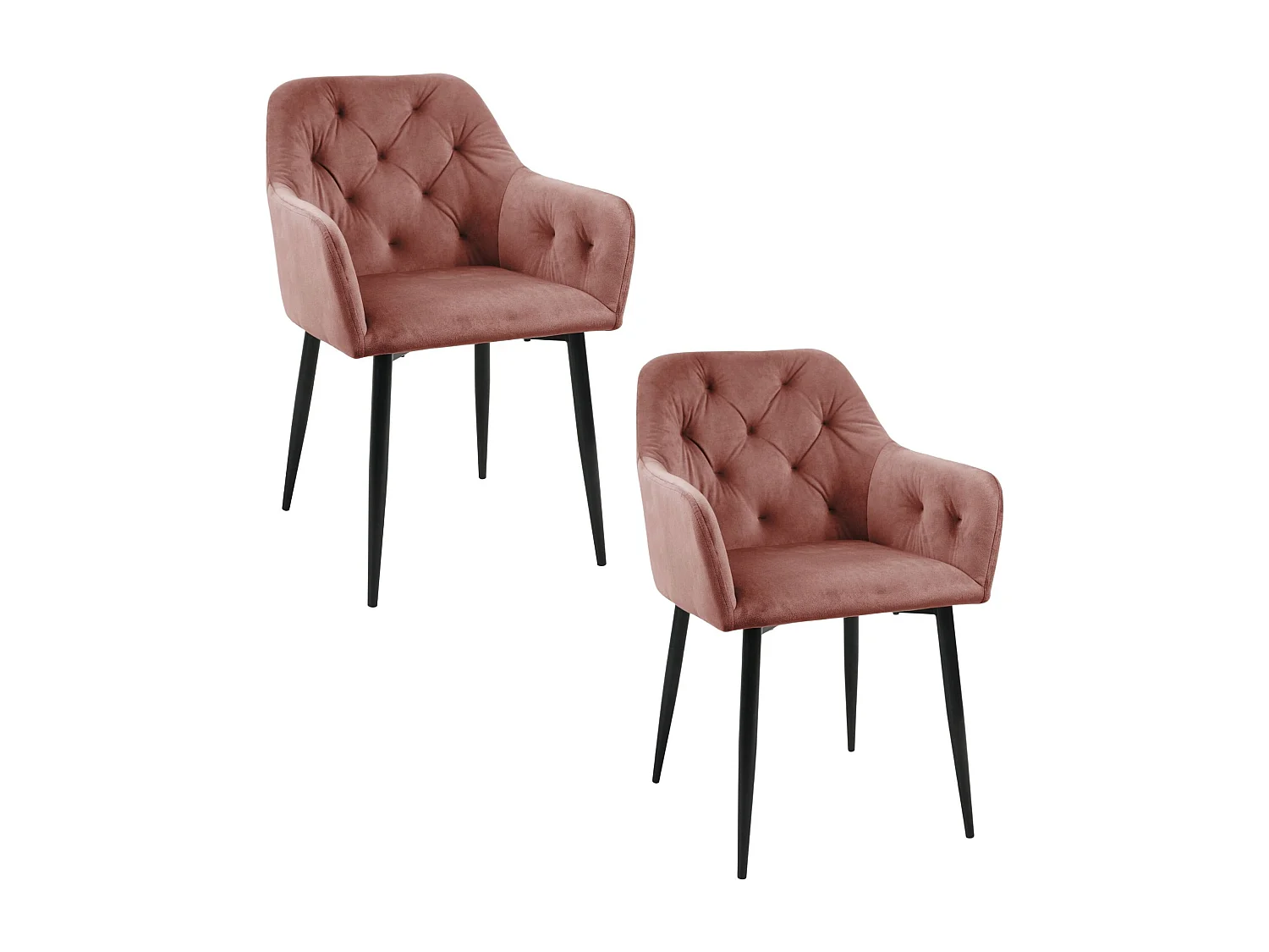 2x Krzesło tapicerowane pikowane welur SJ.030 Różowe 1950659