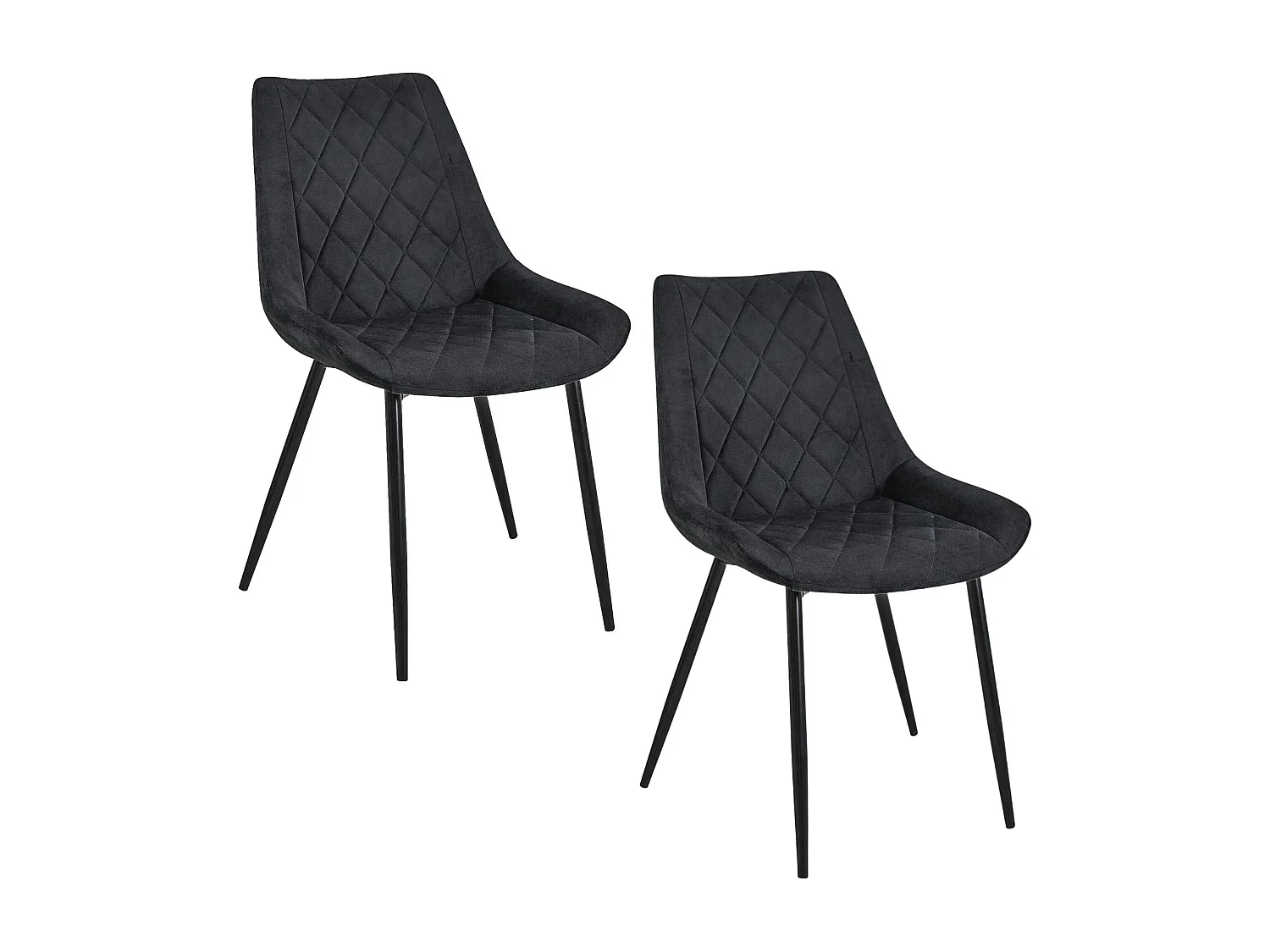 2x Krzesło tapicerowane pikowane welur SJ.0488 Czarne 1950719