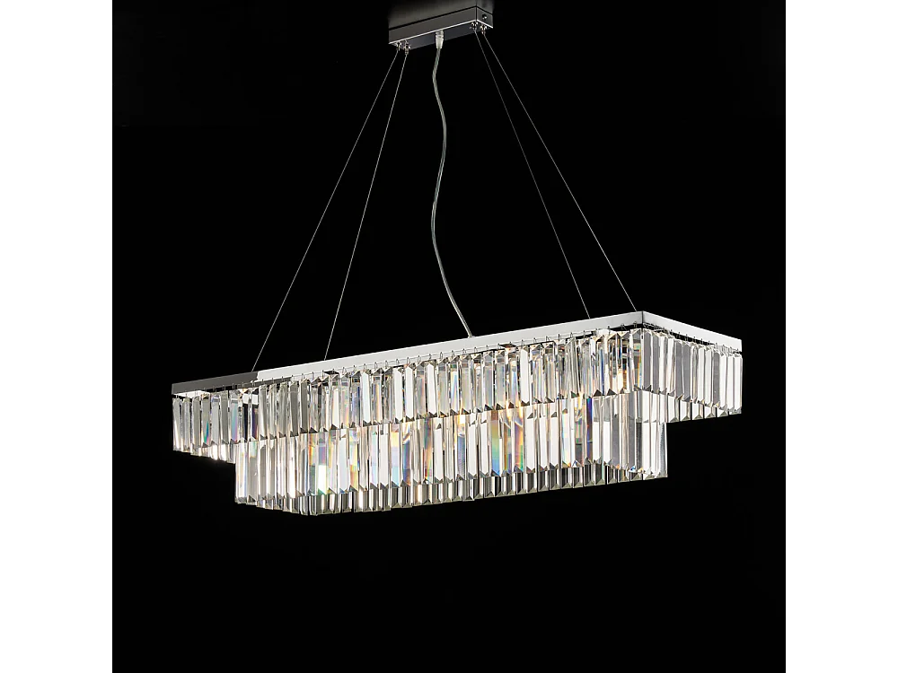 Amadeus – Zawieszenie z mosiądzu i chromowanego żelaza z kryształkami, 8 lamp L.104 X 32 – BL262-8-CR 3717365