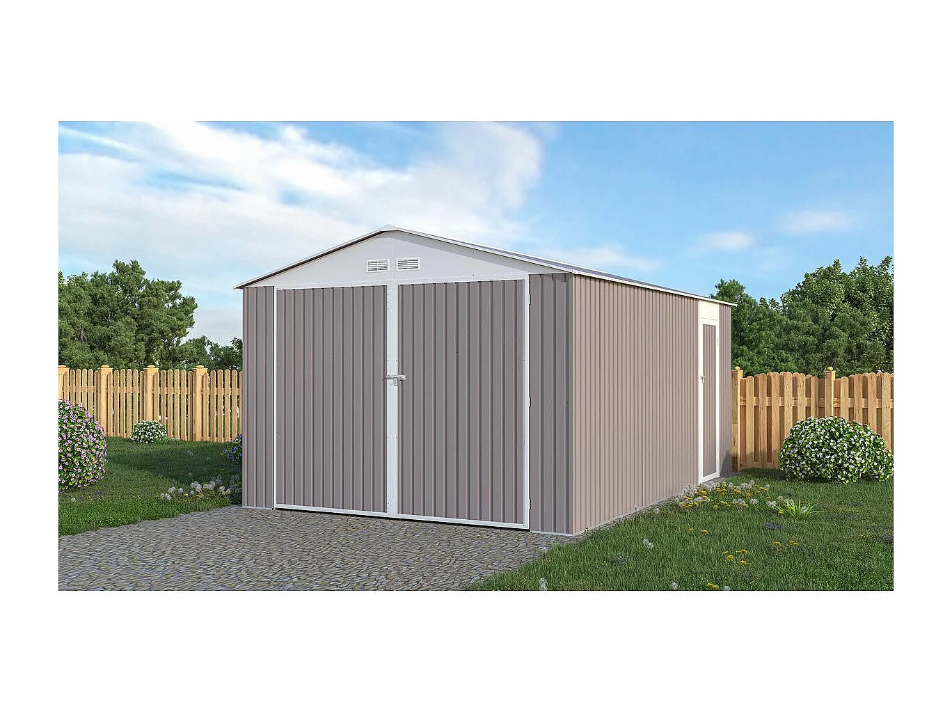 Garaż metalowy "Nevada" z drzwiami wahadłowymi - 15,36 m² 561133 - obrazek 1