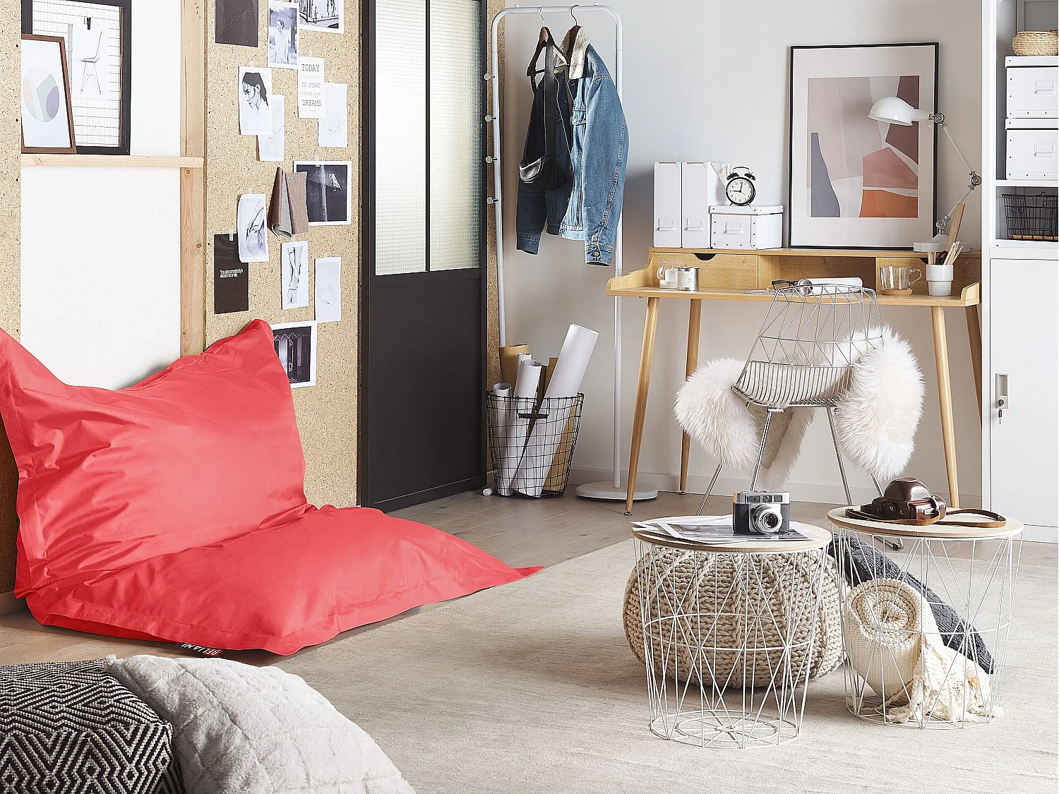 Fotel worek 300 L FUZZY 140 cm 180 cm Czerwony 150123 - obrazek 1