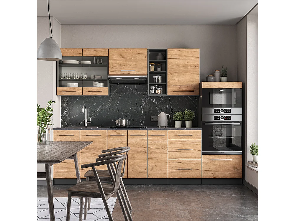 Aneks kuchenny złoty dąb power/antracyt 280x60x81.6 fame-line 4779574 - obrazek 1
