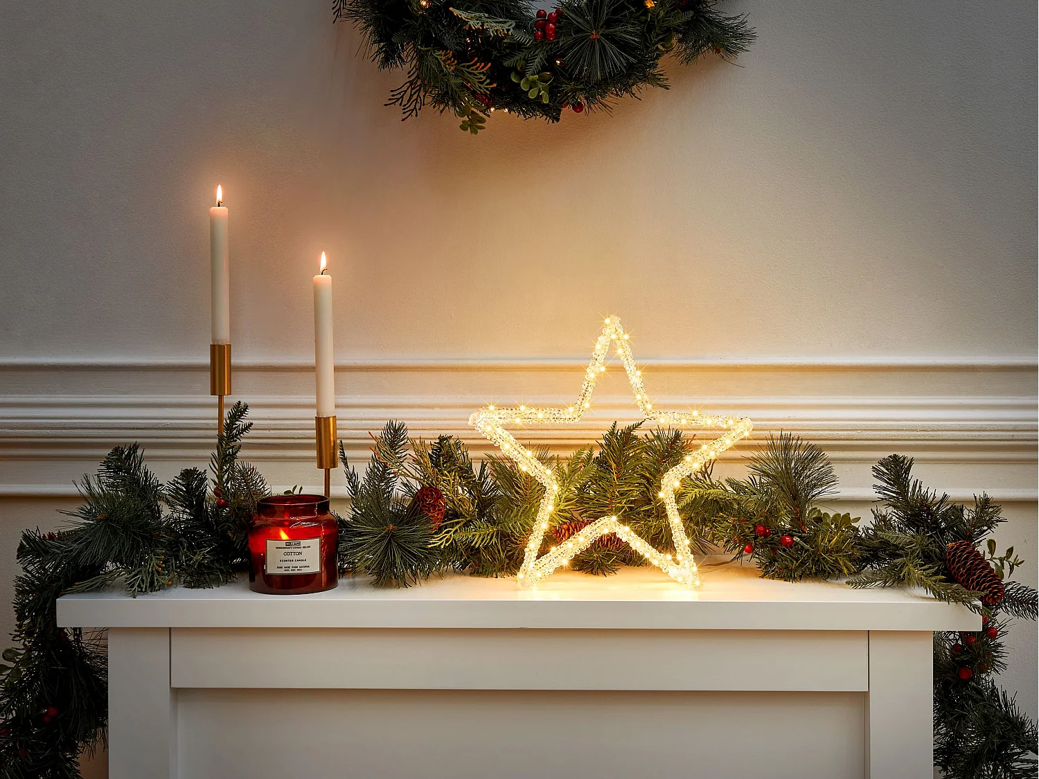 Dekoracja ogrodowa LED gwiazda 31 cm biały SIMO 3774093
