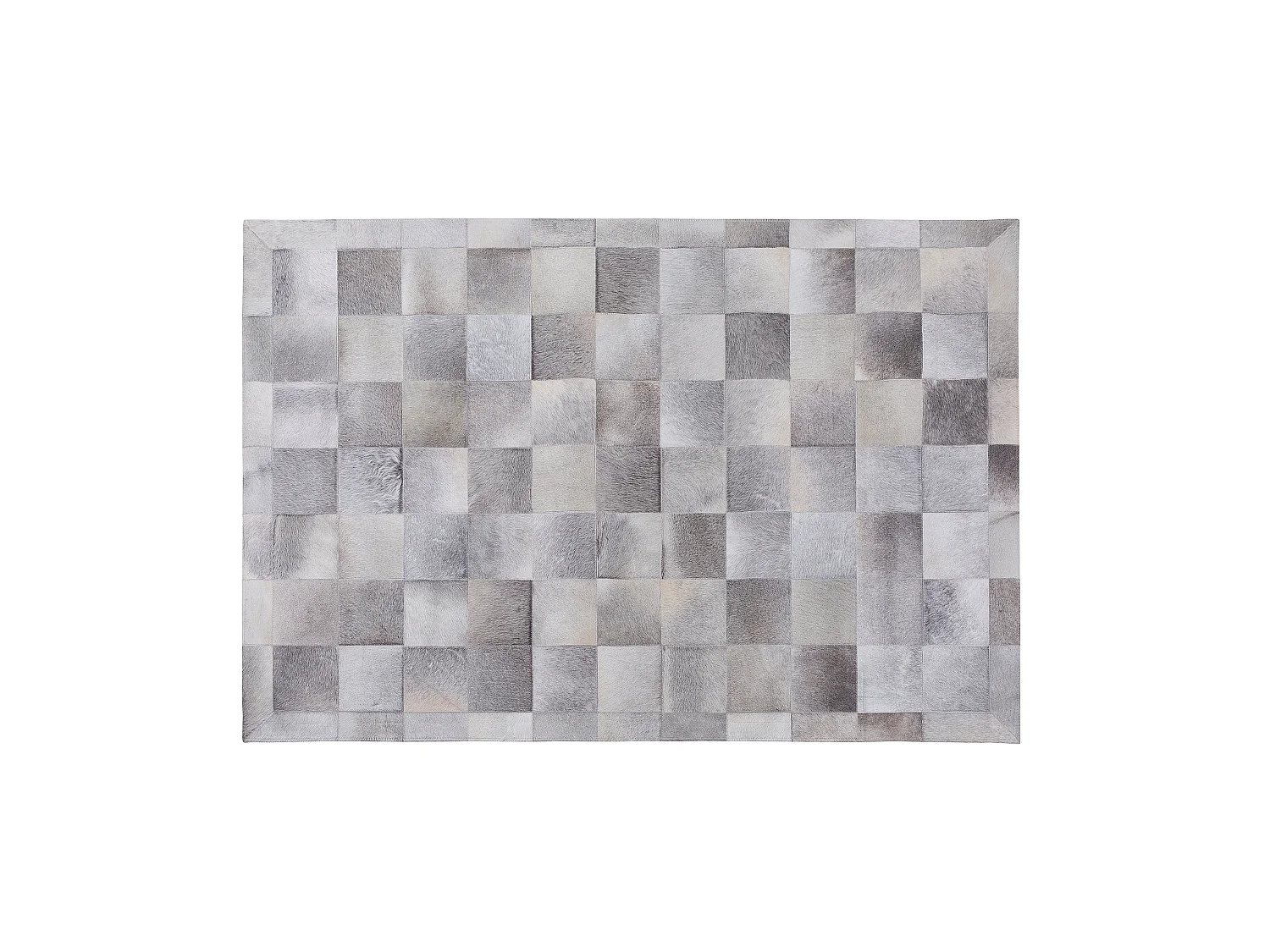 Dywan patchwork skórzany 160 x 230 cm szary ALACAM 179327 - obrazek 1