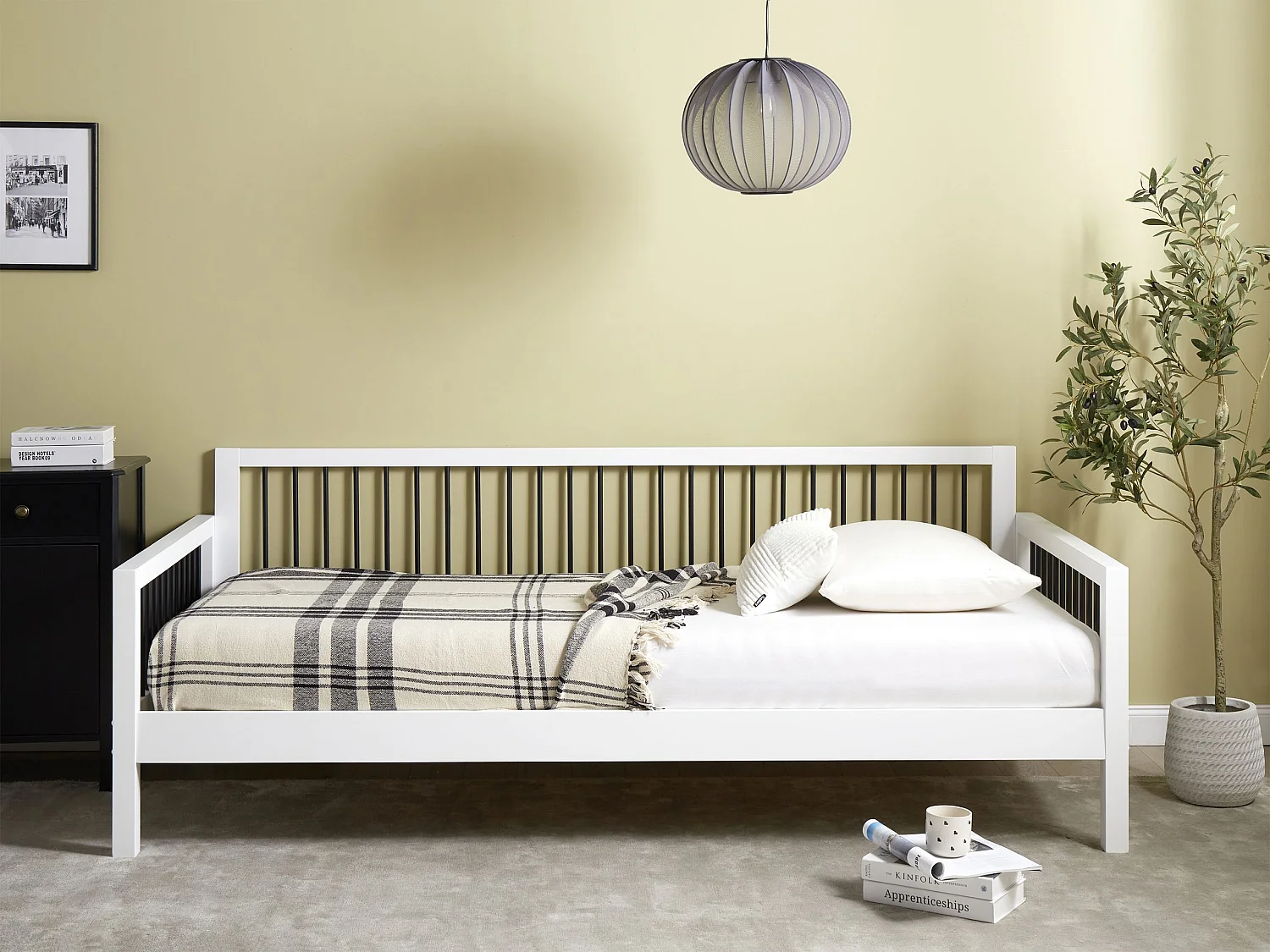 Łóżko dzienne Drewno TRICOT 90 x 200 cm Biały 3785785 - obrazek 1