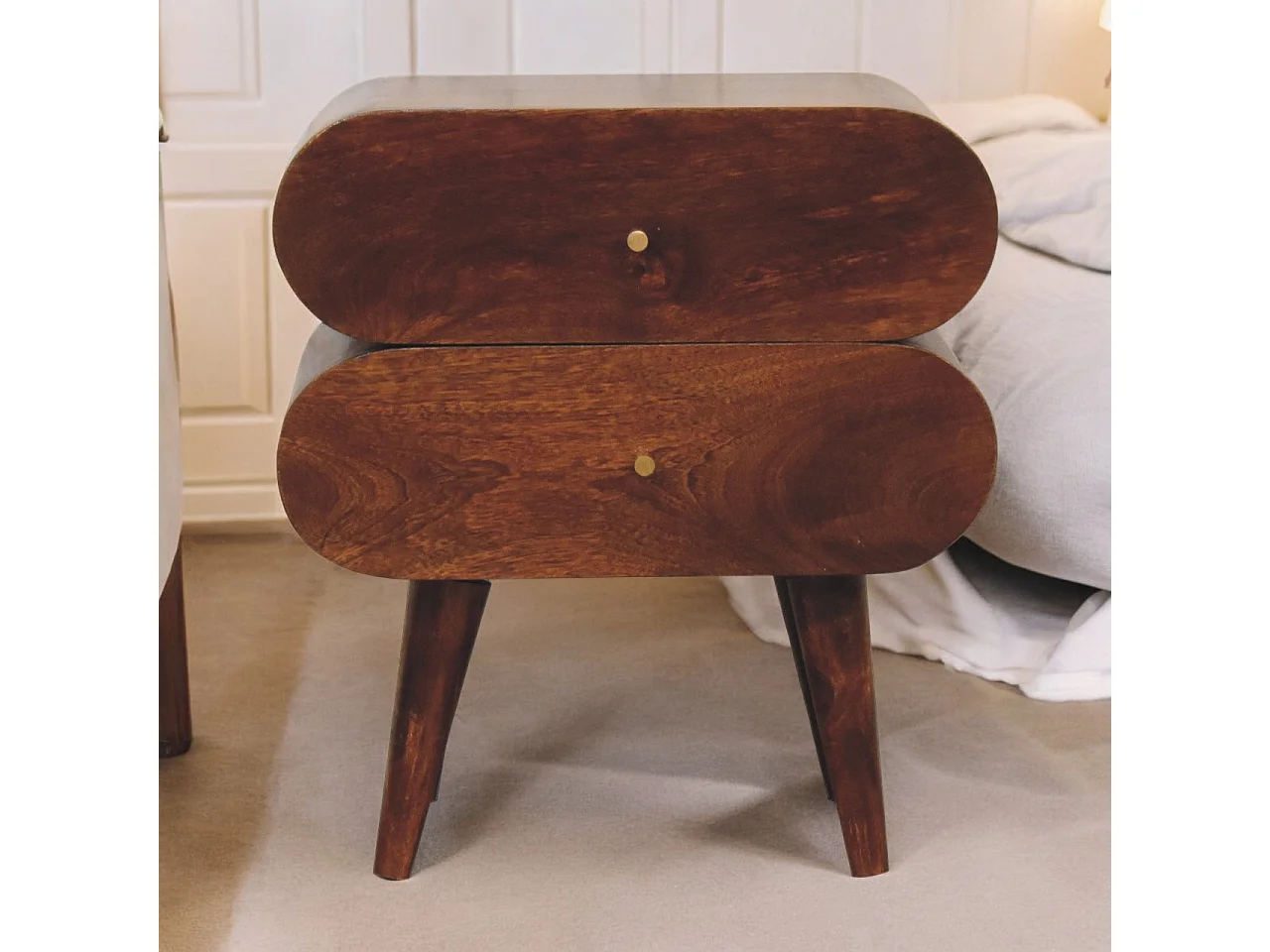 Artisan Furniture Szafka nocna Bubble z litego drewna kasztanowego 4075342 - obrazek 1