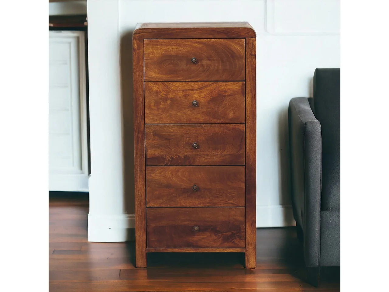 Artisan Furniture Wysoka komoda Aspen z litego drewna 4075361 - obrazek 1