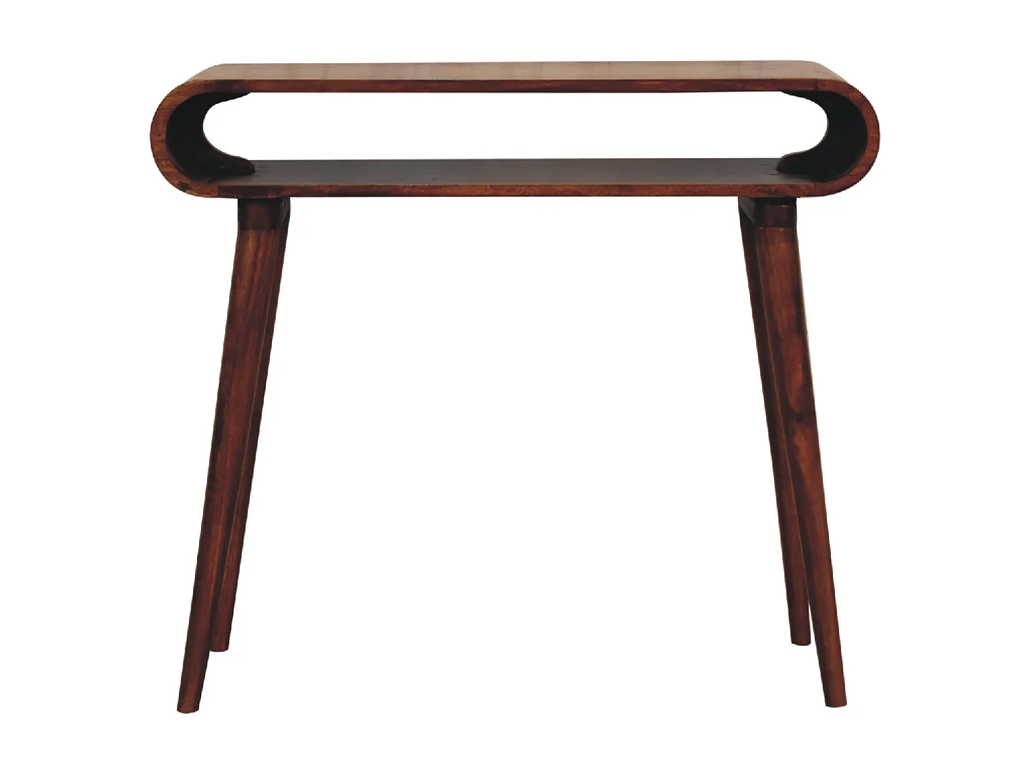 Konsola Amaya w stylu skandynawskim Artisan Furniture, 1 otwarta półka, ciemnobrązowa 3480154 - obrazek 1