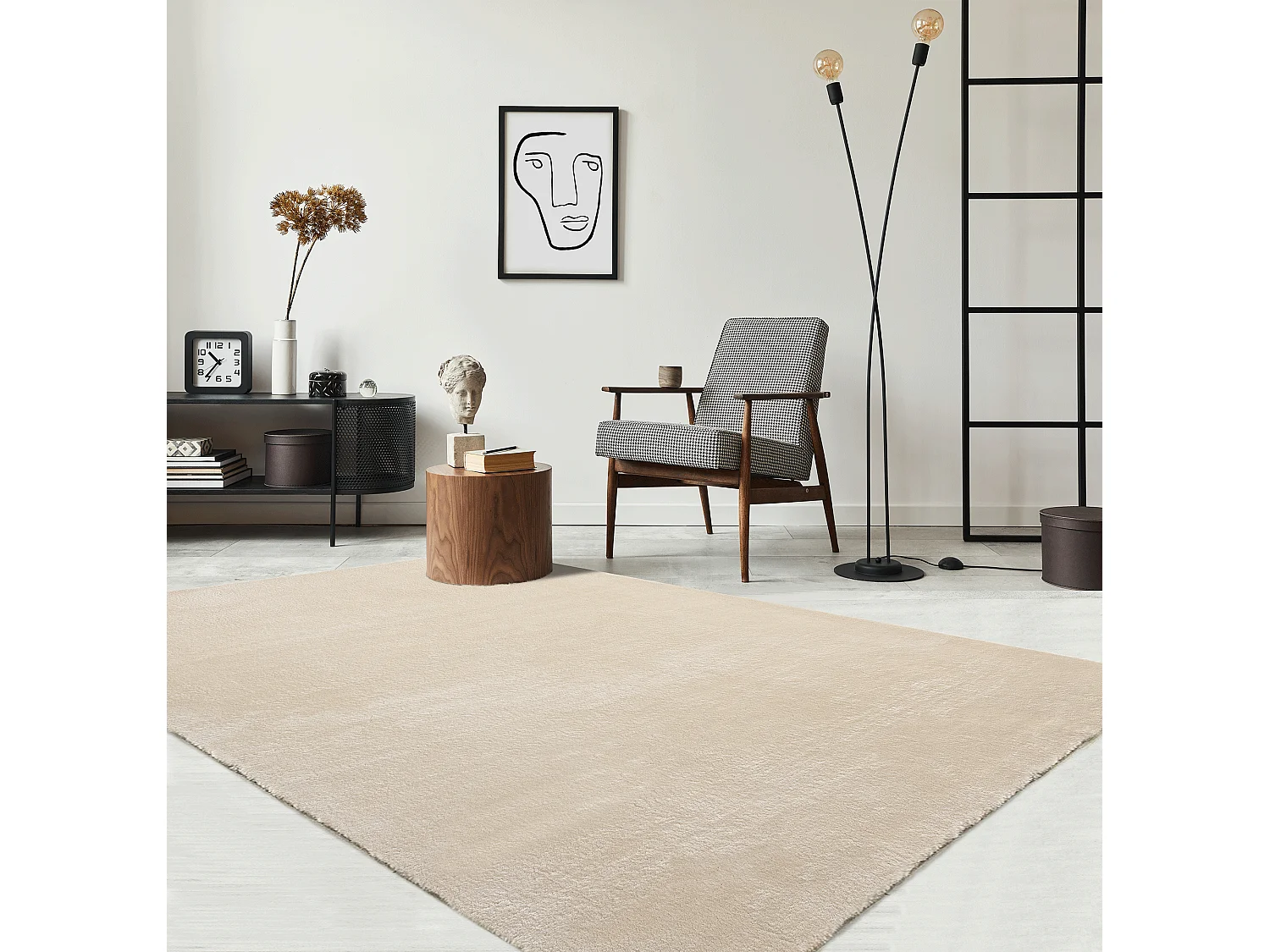 Dywan krótkim włosiem zmywalny antypoślizgowy – Beige – 300 x 400 cm – RELAX 4081275