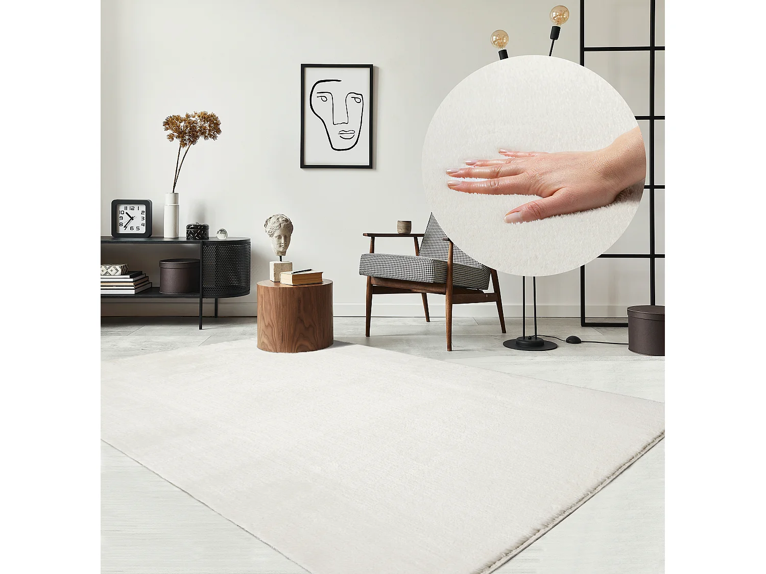 Dywan krótkim włosiem zmywalny antypoślizgowy – Krem – 300 x 400 cm – RELAX 4081024