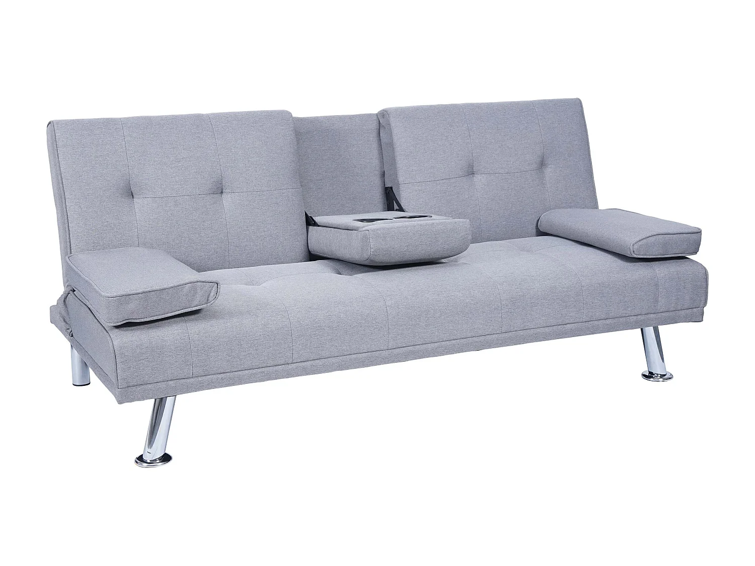 3-osobowa sofa MCW-F60, tekstylny, jasnoszary 2157959