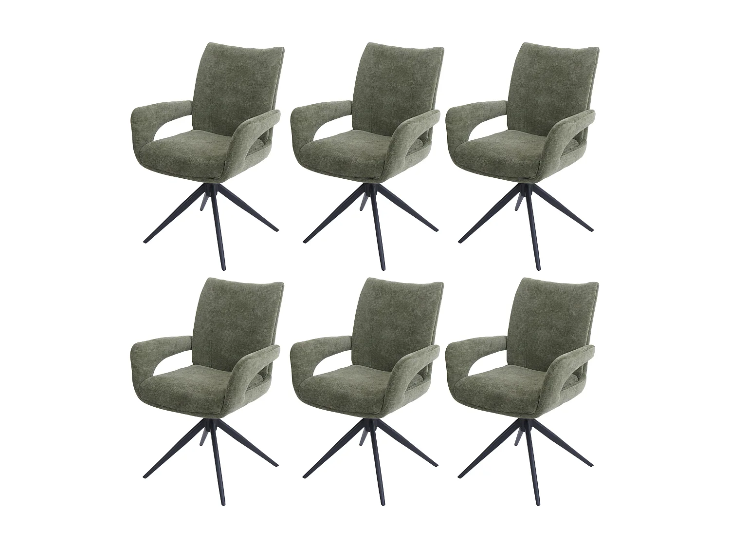 Krzesło do jadalni MCW-O78 (zestaw 6 szt.), zielone 4797991 - obrazek 1