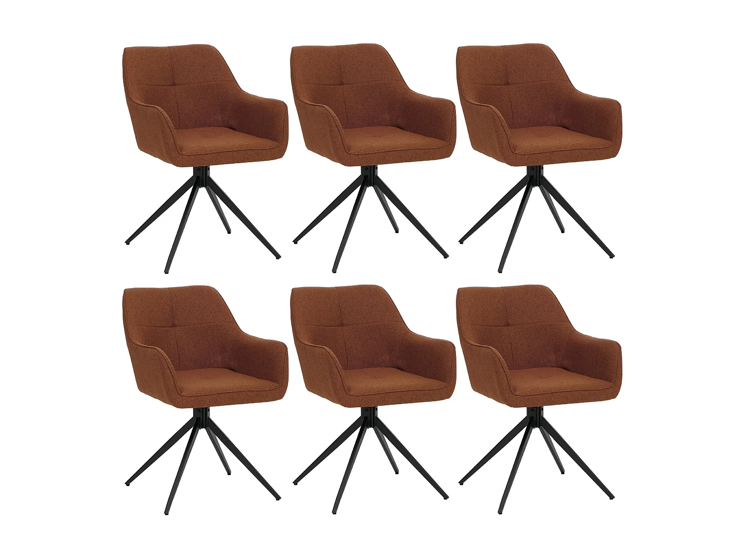 Krzesło do jadalni MCW-O47 (zestaw 6 sztuk), terakota 4334740