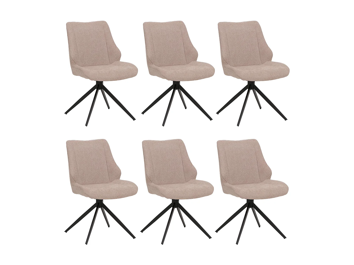 Krzesło do jadalni MCW-O48 (zestaw 6 sztuk), beżowe 4334732